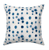 White ground with indigo blue cute square decorative throw pillow by Kerri Rosenthal