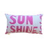 White ground with pop pink sunshine cute rectangular lumbar decorative throw pillows by Kerri Rosenthal