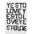 Yes to Love black white word art print by Kerri Rosenthal - Unique artwork for living room wall decor