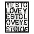 Yes to Love black white word art print by Kerri Rosenthal - Unique artwork for living room wall decor