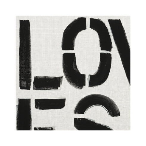 Yes to Lovey Carbon Fabric - High quality cute designer wall paper by Kerri Rosenthal