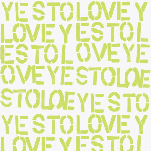 Unique High quality white ground with neon yes to lovey citrine wallpaper by Kerri Rosenthal - designer wall paper