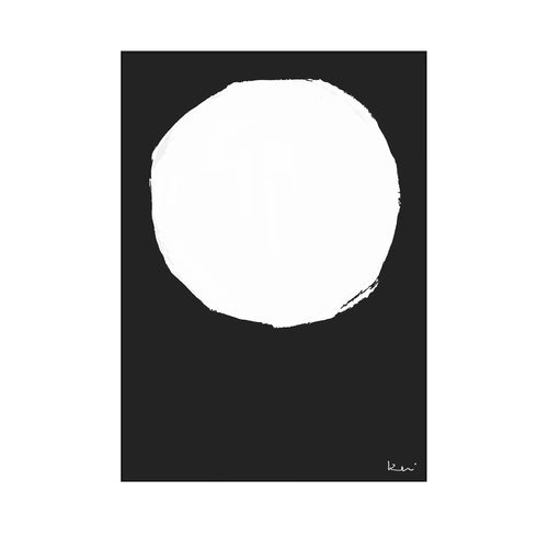 Yin Vertical black white art print by Kerri Rosenthal - Unique artwork for living room wall decor