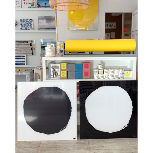 Yang Carbon black white art print by Kerri Rosenthal - Unique artwork for living room wall decor