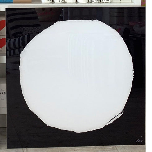 Yin black white art print by Kerri Rosenthal - Unique artwork for living room wall decor