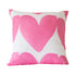 White ground with pop pink hearts Alotta Love throw pillows by Kerri Rosenthal