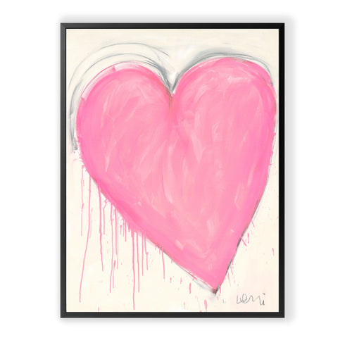 Pink Don’t Mess With My Heart Art Print by Kerri Rosenthal - Unique artwork for living room decor