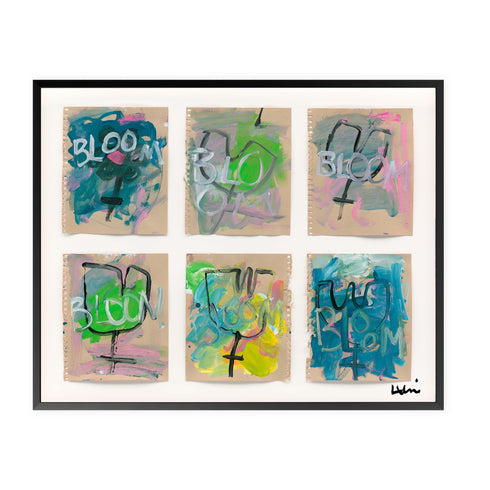 Boom Boom Bloom Black Framed Wall Art Print by Kerri Rosenthal - Unique art gifts for living room, bedroom decor