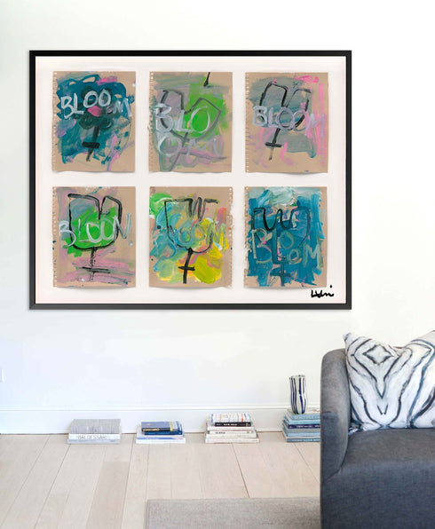 Boom Boom Bloom Black Framed Wall Art Print by Kerri Rosenthal - Unique art gifts for living room, bedroom decor