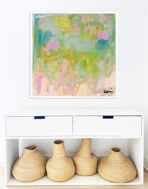 Candy Garden modern abstract original colorful art print by Kerri Rosenthal - Unique artwork for living room wall decor.