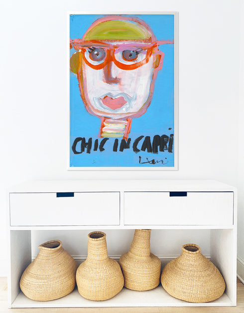 Chic In Capri Tiki Art Print by Kerri Rosenthal - Unique art gifts for living room wall decor