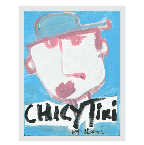 Chicy Tiki In NYC Original Art Print - Unique art gifts for living room wall decor
