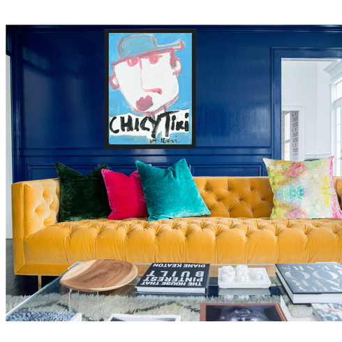 Chicy Tiki In NYC Original Art Print - Unique art gifts for living room wall decor