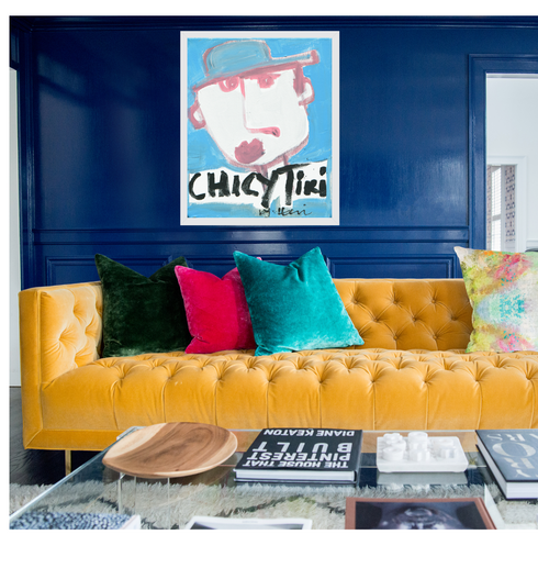 Chicy Tiki In NYC Original Art Print - Unique art gifts for living room wall decor