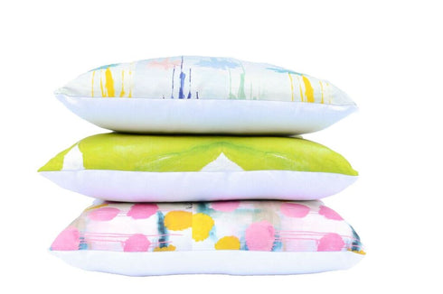 Colorful multi Raining Sun cute decorative throw pillows by Kerri Rosenthal