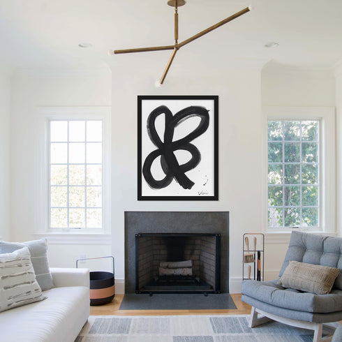 Clover No. 2 Black and White Art Print Wall Artwork - Unique artwork for living room decor