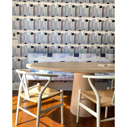 Colors of Rain grey cotton and oyster linen fabric - Kerri Rosenthal