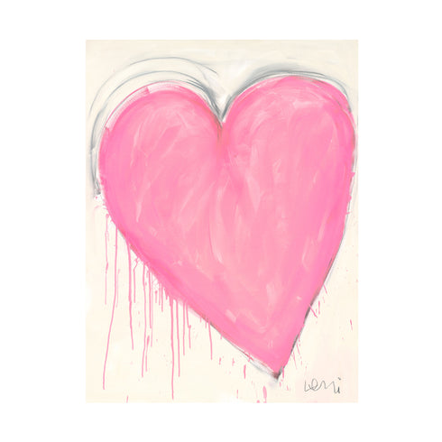 Pink Don’t Mess With My Heart Art Print by Kerri Rosenthal - Unique artwork for living room decor