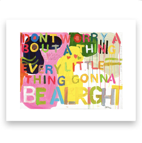 Be Alright Mini Colorful Art Print -Modern decor wall art sets by Kerri Rosenthal