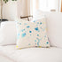 White ground with blue Azure Dropcloth throw pillow - Kerri Rosenthal