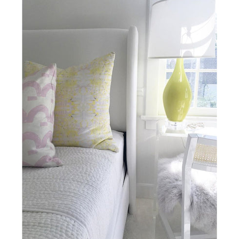 Yellow Tell Me Why Lemon cute decorative throw pillows by Kerri Rosenthal