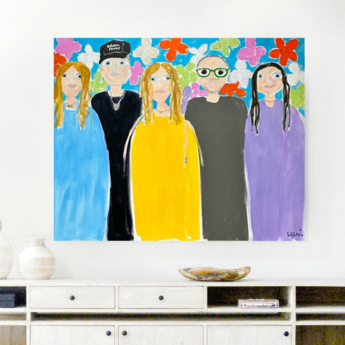 Commissioned Family Portrait inspired home interiors for modern living spaces by Kerri Rosenthal