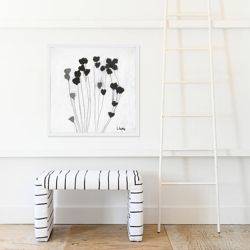 Flower Farm Road black white art print by Kerri Rosenthal - Unique artwork for living room wall decor