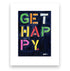 Get Happy Mini Colorful Art Print - Modern decor wall art sets by Kerri Rosenthal