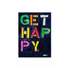 Get Happy Mini Colorful Art Print - Modern decor wall art sets by Kerri Rosenthal
