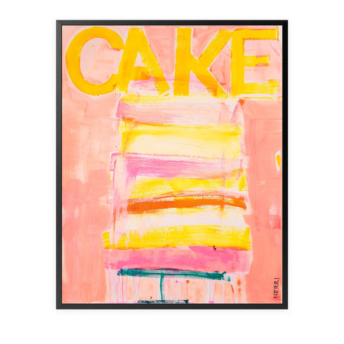 Great Cake colorful art print by Kerri Rosenthal - Unique artwork for living room wall decor
