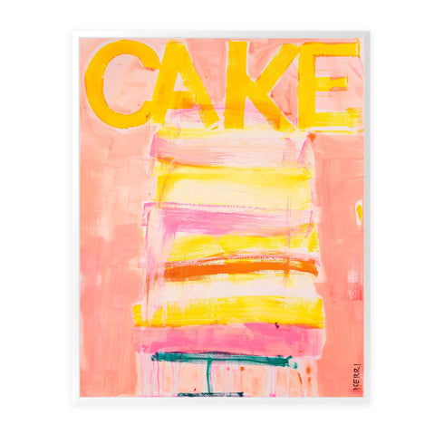 Great Cake colorful art print by Kerri Rosenthal - Unique artwork for living room wall decor