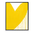 Half My Heart Drippy Heart yellow white art print by Kerri Rosenthal - Unique artwork for living room wall decor