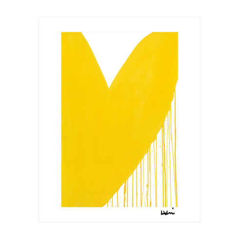 Half My Heart Mini Yellow Art Print - Modern decor wall art sets by Kerri Rosenthal