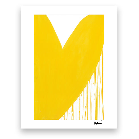 Half My Heart Mini Yellow Art Print - Modern decor wall art sets by Kerri Rosenthal