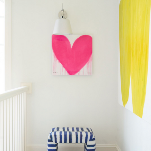 In My Heart Pink Art Print Artwork by Kerri Rosenthal for living room wall decor