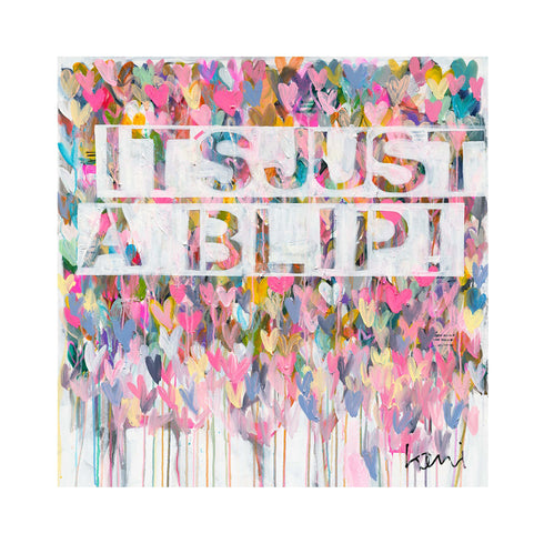 It's Just a Blip Colorful Art Print Wall Word Art Framed Artwork by Kerri Rosenthal for living room wall decor