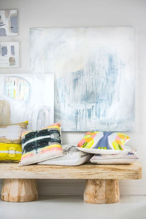 Sunshine yellow gemstone throw pillow - Kerri Rosenthal