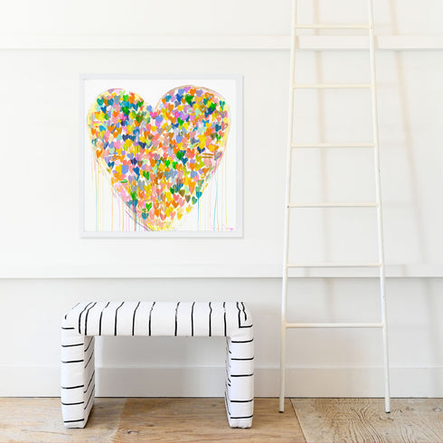 Colorful Let's Do Love Art Print Artwork by Kerri Rosenthal for living room wall decor