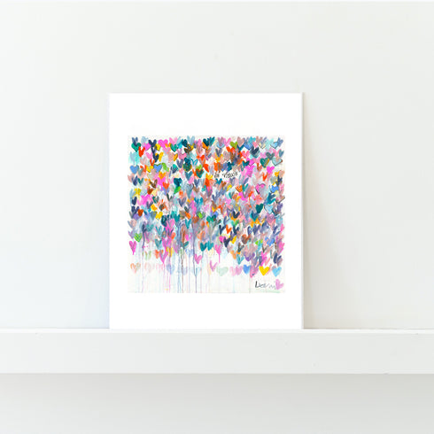 Love Adorned Mini Colorful Heart Art Print - Modern decor wall art sets by Kerri Rosenthal