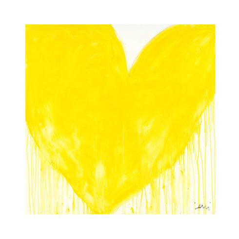 Love At First Sight yellow art print by Kerri Rosenthal - Unique artwork for living room wall decor