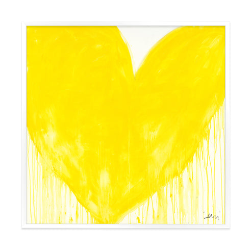 Love At First Sight yellow art print by Kerri Rosenthal - Unique artwork for living room wall decor