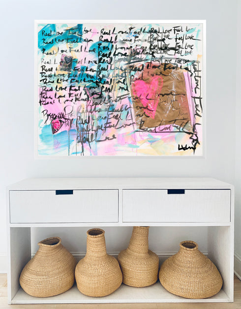 Love Inside Out colorful multi art print by Kerri Rosenthal - Unique artwork for living room wall decor