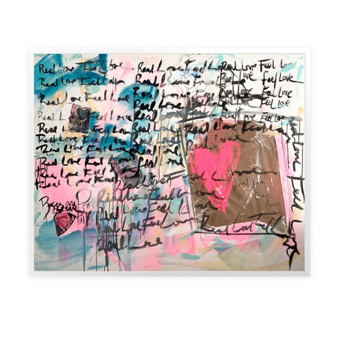 Love Inside Out colorful multi art print by Kerri Rosenthal - Unique artwork for living room wall decor