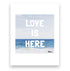 Love is Here Beach Mini Blue White Art Print - Modern decor wall art sets by Kerri Rosenthal