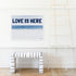 Love Is Here Beach - Navy blue horizontal word art print by Kerri Rosenthal - Unique artwork for living room wall decor