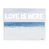 Love Is Here Beach - White blue horizontal word art print by Kerri Rosenthal - Unique artwork for living room wall decor