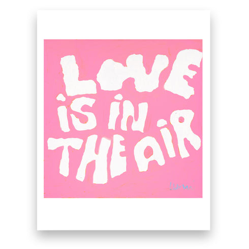 Love Is In The Air Mini Pink White Art Print - Modern decor wall art sets by Kerri Rosenthal