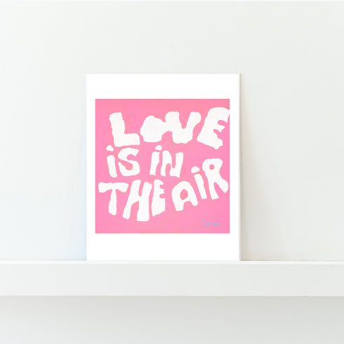 Love Is In The Air Mini Pink White Art Print - Modern decor wall art sets by Kerri Rosenthal