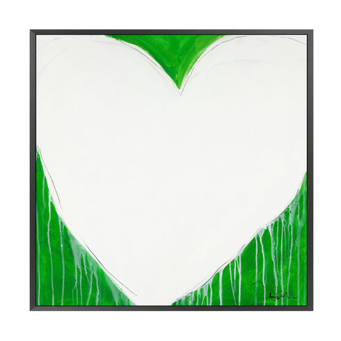 Match Play Love white green art print by Kerri Rosenthal - Unique artwork for living room wall decor