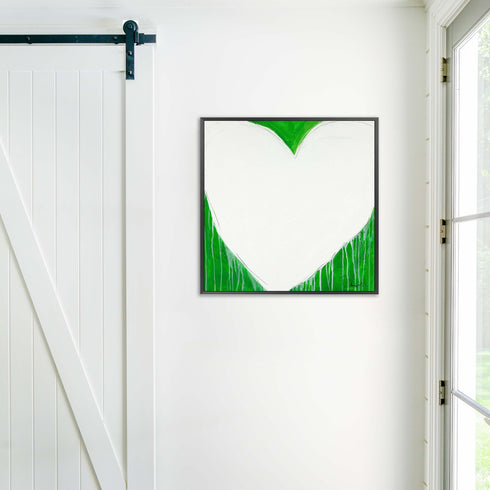 Match Play Love white green art print by Kerri Rosenthal - Unique artwork for living room wall decor